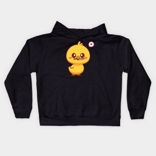 Cute Chick Bite Knife Cartoon Kids Hoodie